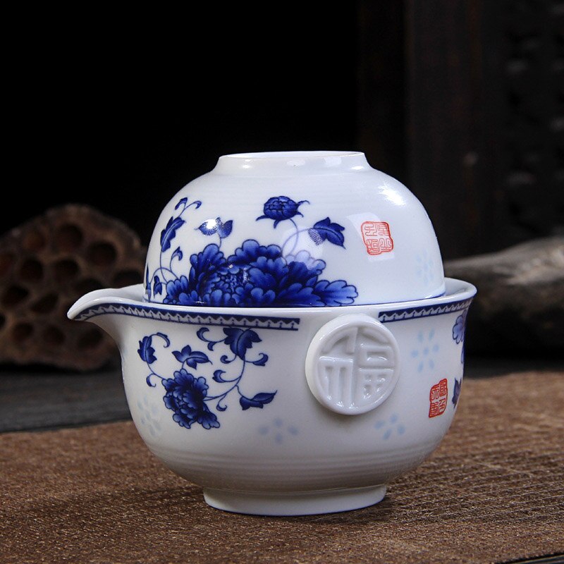 gaiwan Tea set,Ceramics Tea set Include 1 Pot 1 Cup,Beautiful and easy teapot kettle,kung fu teaset: 02