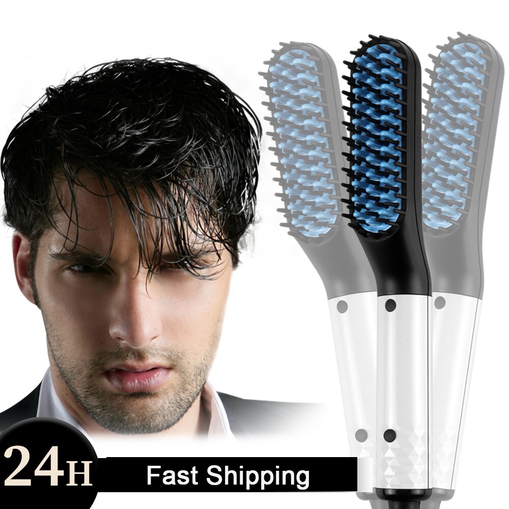 Updated Beard Straightener Multifunctional Hair Brush Man's Hair Flat Iron Beard Straightener Hair Styling Comb For Men
