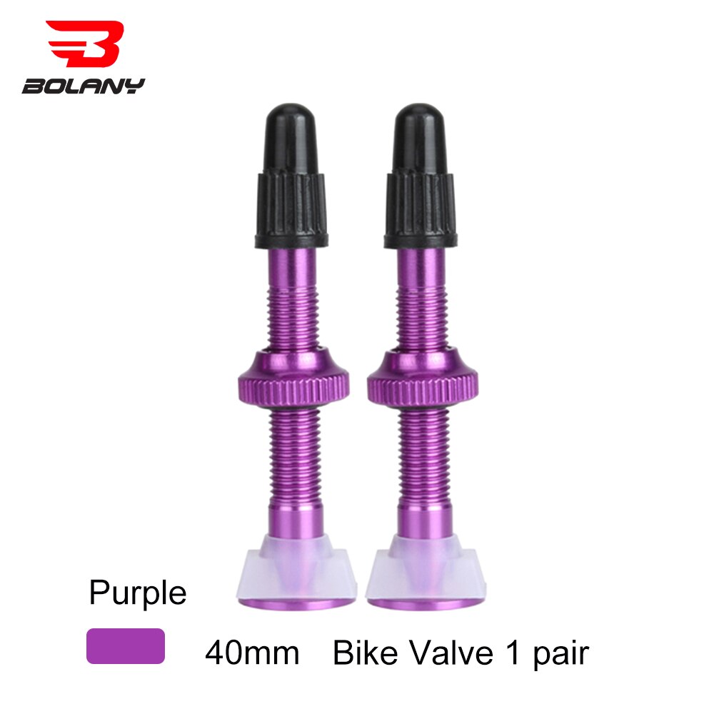 BOLANY 1 Pair Bicycle Valve 40mm /60mm MTB Road Bike Extender Valves Tubeless Vacuum Nozzle Aluminum Alloy Sealant Accessories: 40MM Purple 1 Pair