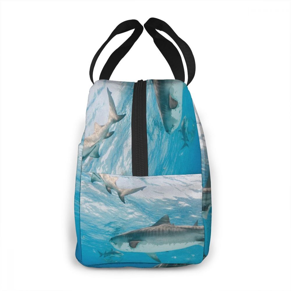 Fantasy Shark Underwater World Lunch Bag Portable Insulated Thermal Cooler Bento Lunch Box Tote Picnic Storage Bag Pouch