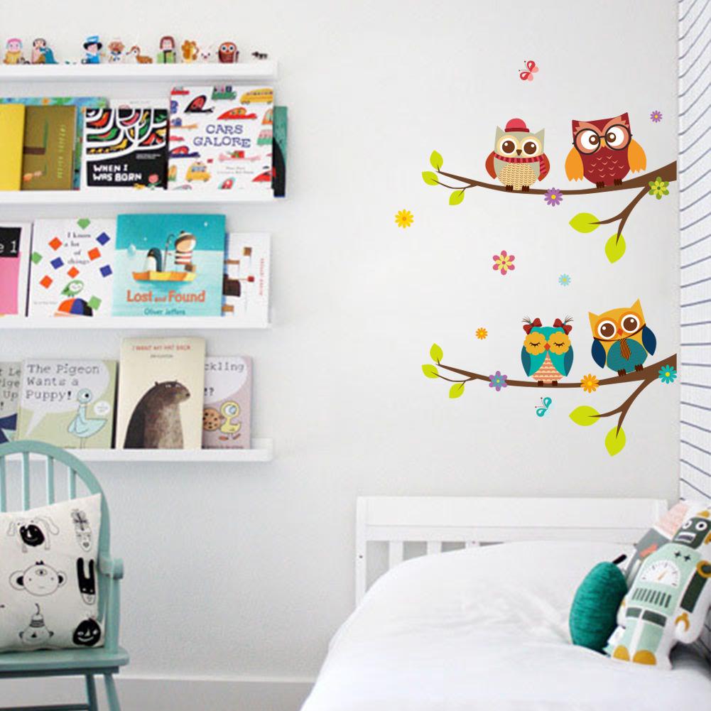 Wall Sticker Tree Owl Bird Pattern Wall Decal Child Room Nursery Baby Boy Girl Bedroom #BO