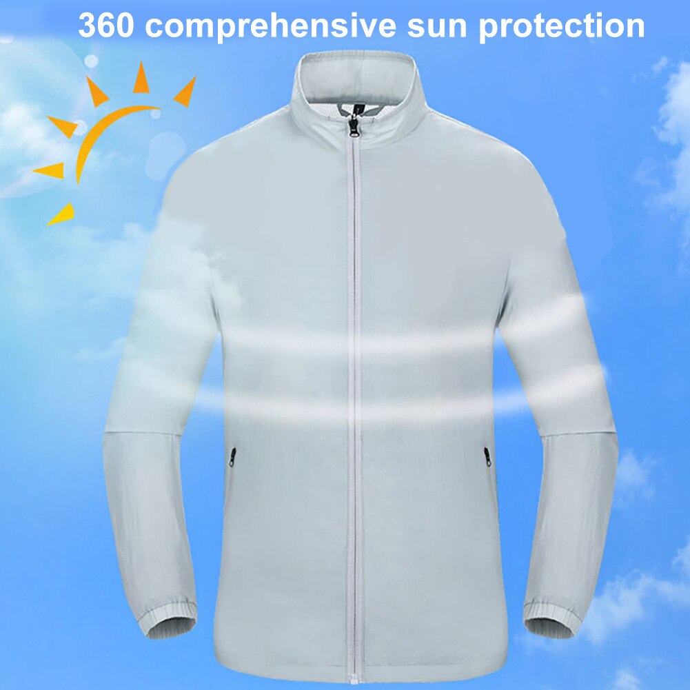 Summer Outdoor Cooling Fan Long Sleeve Jacket Unisex Fishing Working Top Coat