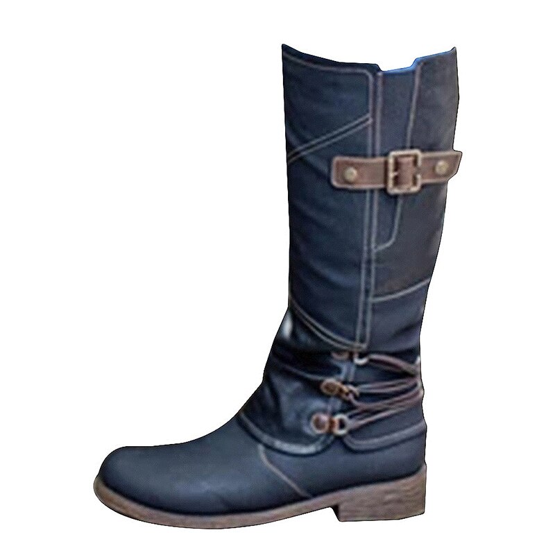 Femmes décontracté Martin bottes femmes bottes plates bas femme cheville chaussures femme grande taille à lacets chaussures de: black / 43