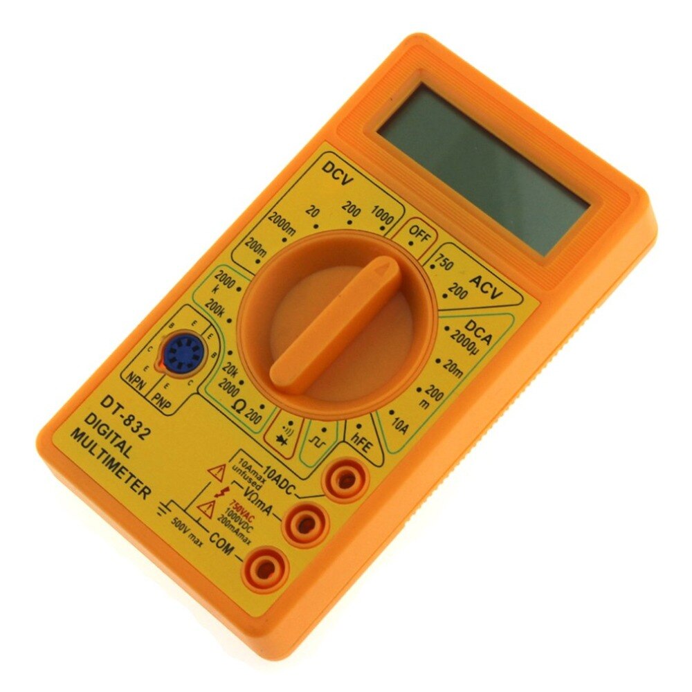 DT-832 Mini Pocket Digital Multimeter 1999 Counts AC/DC Volt Amp Ohm Diode hFE Continuity Tester Ammeter Voltmeter Ohmmeter
