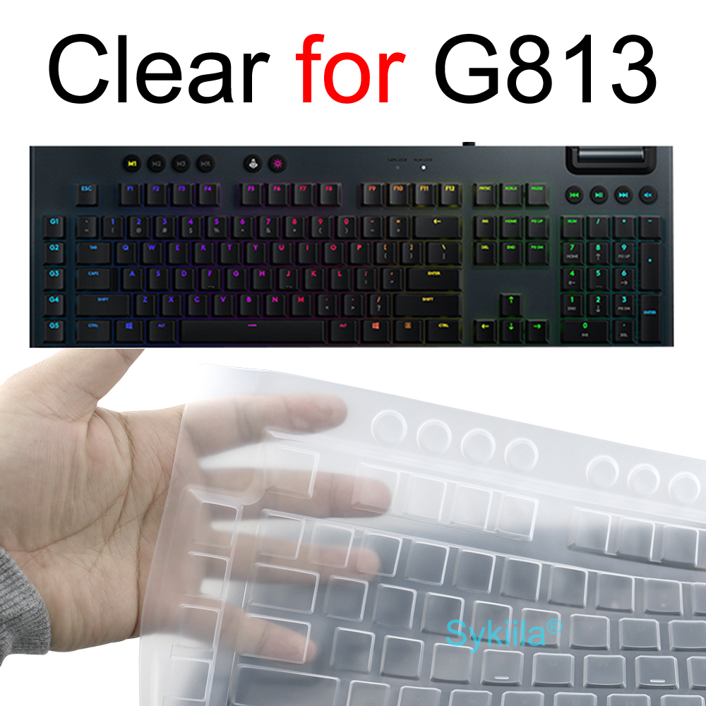 G913 G813 Toetsenbord Cover voor Logitech G913 G813 voor Logi Mechanische Draadloze Beschermende Protector Skin Clear Siliconen TPU Case: Beige