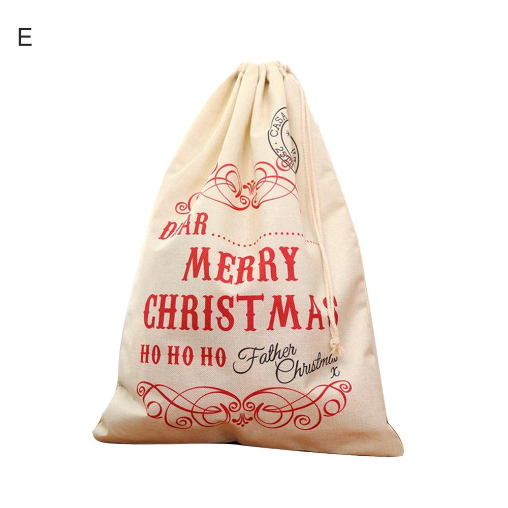 Weihnachten Wiederverwendbare Einkaufstasche unisex Faltbare Baumwolle Stoff Lebensmittel Taschen Kordelzug Lagerung Tasche Reise Paket Tasche für Gi: E