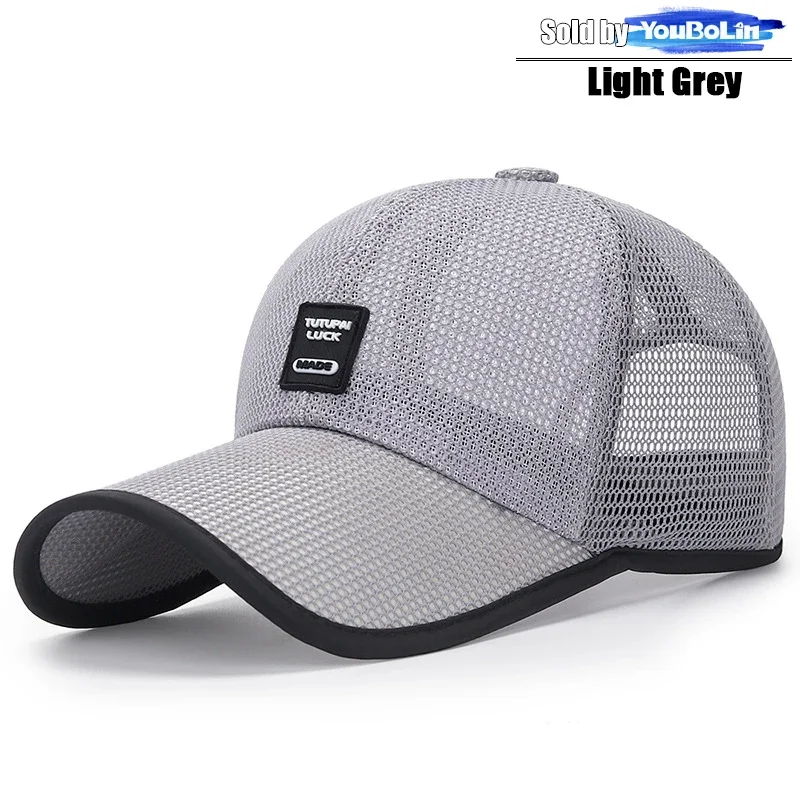 summer outdoor extended brim sunshade mesh hat sun protection baseball cap summer large brim breathable hat: GRIJS