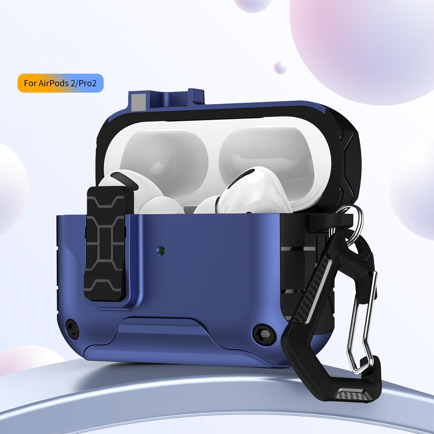 Secure Lock Clip Oortelefoon Case Cover Voor AirPods Pro 2e Generatie Schokbestendig Case Voor AirPods 4 Pro 2 Met Telefoon houder: 2XS / MEERKLEURIG