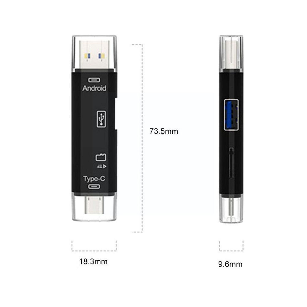 5in1 Multi Otg Card Reader Micro-sd / Sd Card / Usb Tf Universal Android / Type-c Computer Type-c Reader Phone Support / V7s3