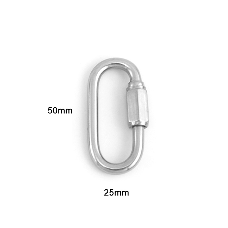 Edelstahl Schraube Klettern Getriebe Karabiner Schnell Links Sicherheit Snap Haken für Luxus Hängen Ketten Anhänger Schmuck Machen: Runway25x50-steel