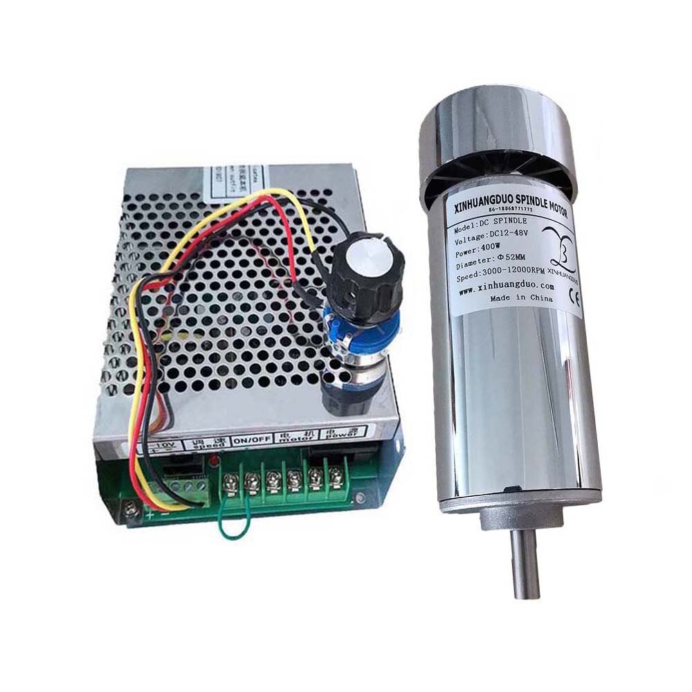 Air cooled 0.4kw CNC Motor + fan spindle Motor Kit 400W Spindle Motor + Power Supply speed governor For Engraving