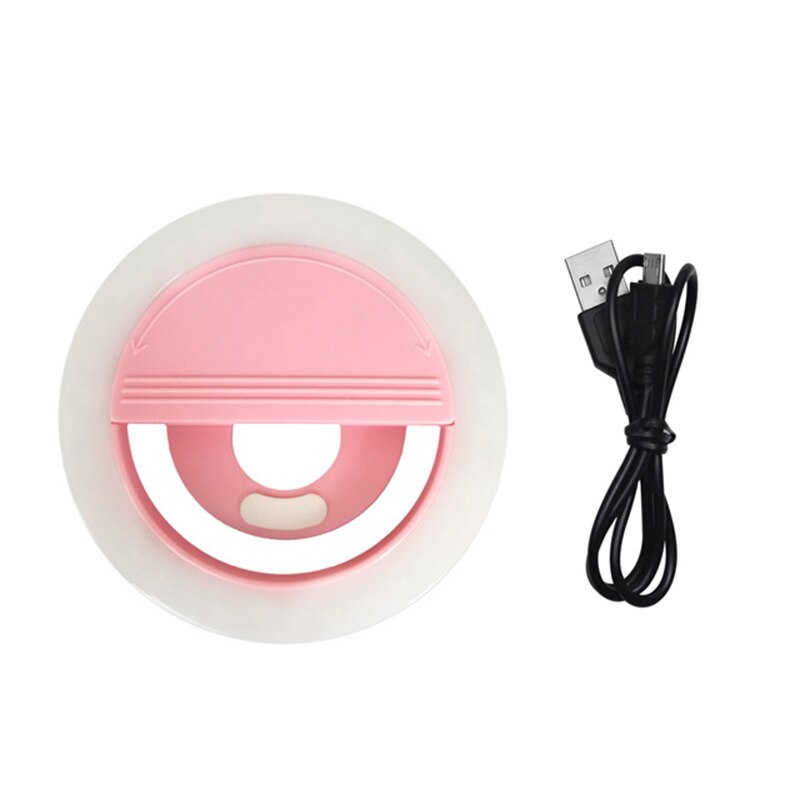 Sf -002 mobiltelefon selfie flash ring lys linse skønhedsfyld lys lampe bærbar klips til fotokamera til mobiltelefon smartphone: Lyserød