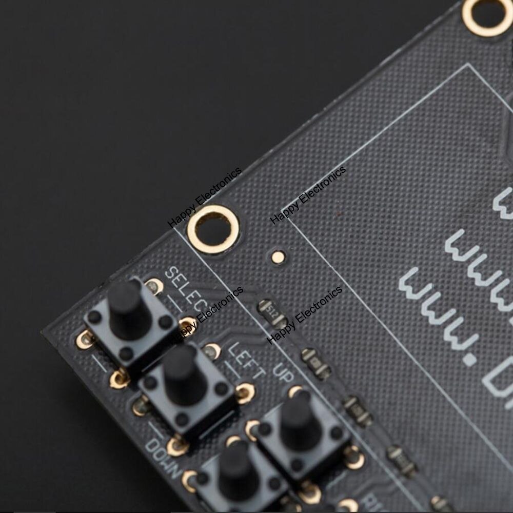DFRobot back panel PCB of 1602 LCD Keypad Shield for arduino, 5V with potentiometer 5 programmable buttons 1 reset button etc.
