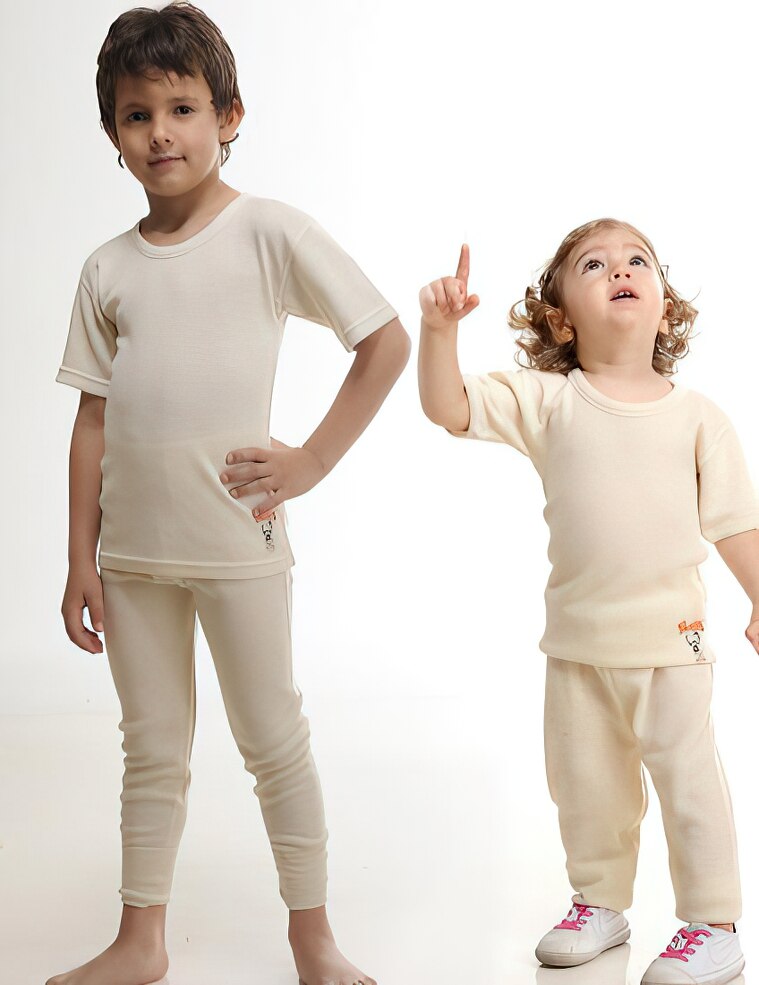 Yün Kışlık Çocuk Unisex Günlük Yün Pijama Tayt ,Gerçek Doğal Termal ,dar paça İç Giyim Boyasız ,Terletmez, Kaşındırmaz