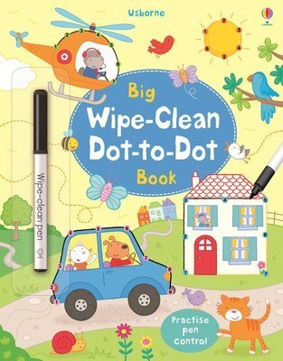 Children Wipe-Clean Reusable English Exercise Book with Pen Writing skills Number Words for Preschool Early Learning 21*27cm: dot to dot