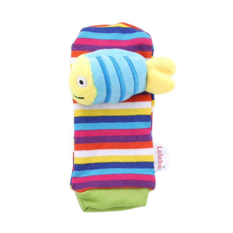 1 Pc Lovely Baby Kids Rammelaars Speelgoed Cartoon Dier Sokken Polsband Met Rammelaar Baby Voet Sokken Bug Pols Bandjes: Blue fish