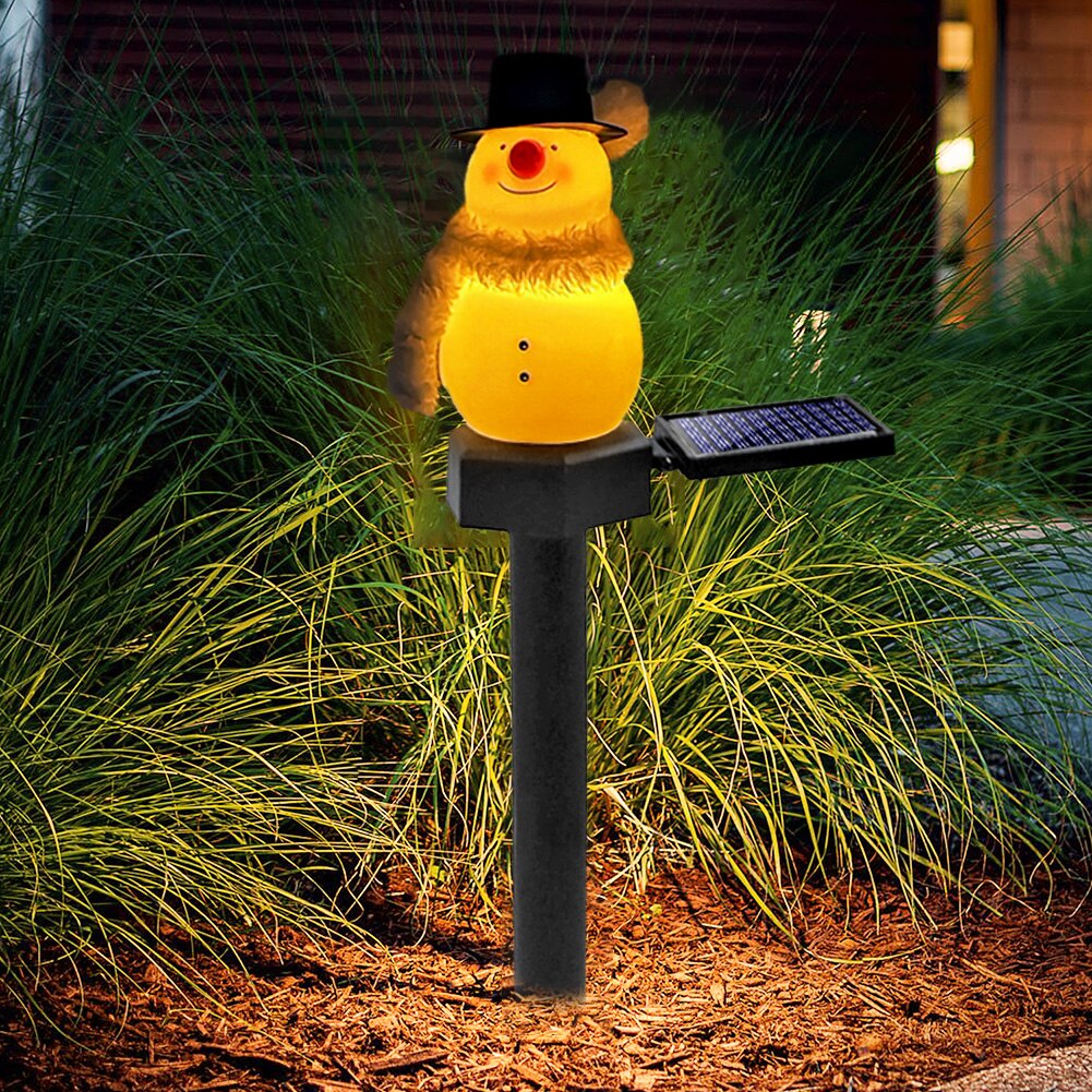 Christmas Snowman Ground Lamp Garden Decoration Solar Power LED Solar Lawn Lights Outdoor LED Waterproof Easy Installation