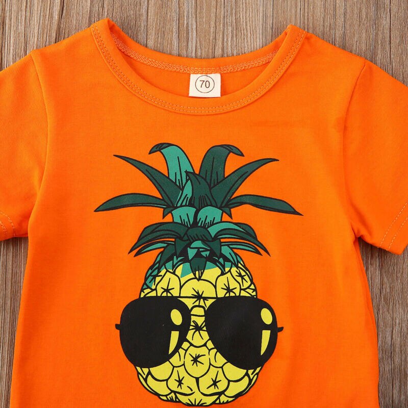 Nyfödd pojke ananas kläder set toppar t-shirt shorts byxor outfits sommar set 0-3t
