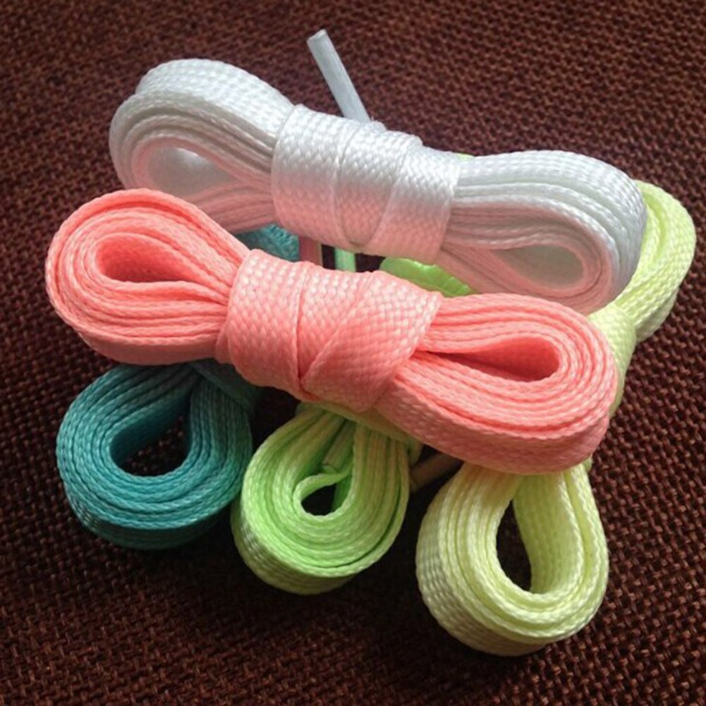 60Cm Lichtgevende Schoenveters Platte Reflecterende Sneakers Veters Glowing In Night Sport Canvas Basketbalschoenen Lace Strings
