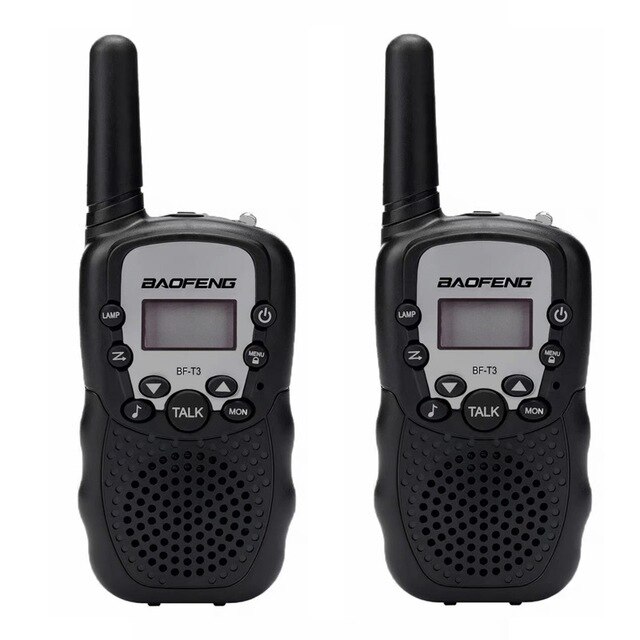 BAOFENG 2 In 1 Pack PMR446 3Km UHF Radio For Kids Walkie Talkies BF T3: Black