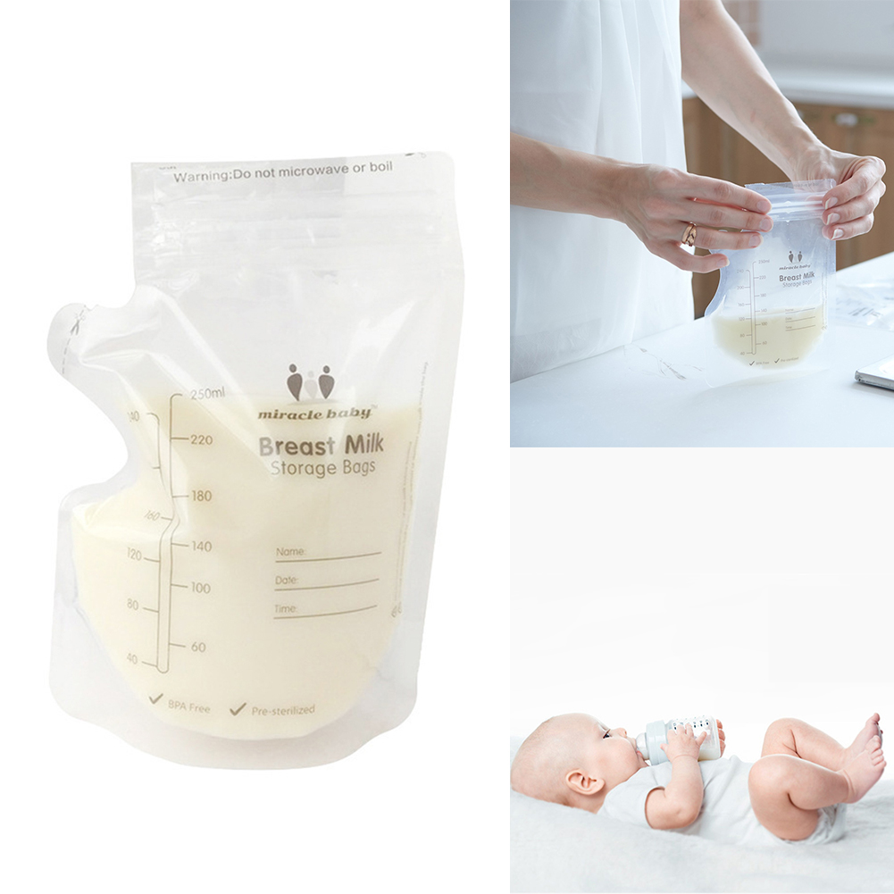 30 stk 250ml præ-steriliseret fryser gennemsigtig forseglet modermælk madopbevaring frisk mælk pose ammetilbehør babyfodring