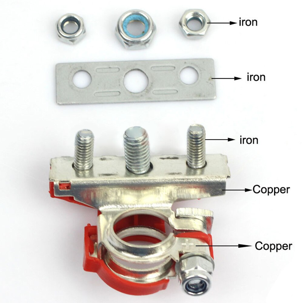 2 stuks 12V Koper Auto Batterij Terminal Connector Batterij Quick Release Batterij Klemmen voor de meeste voertuigen