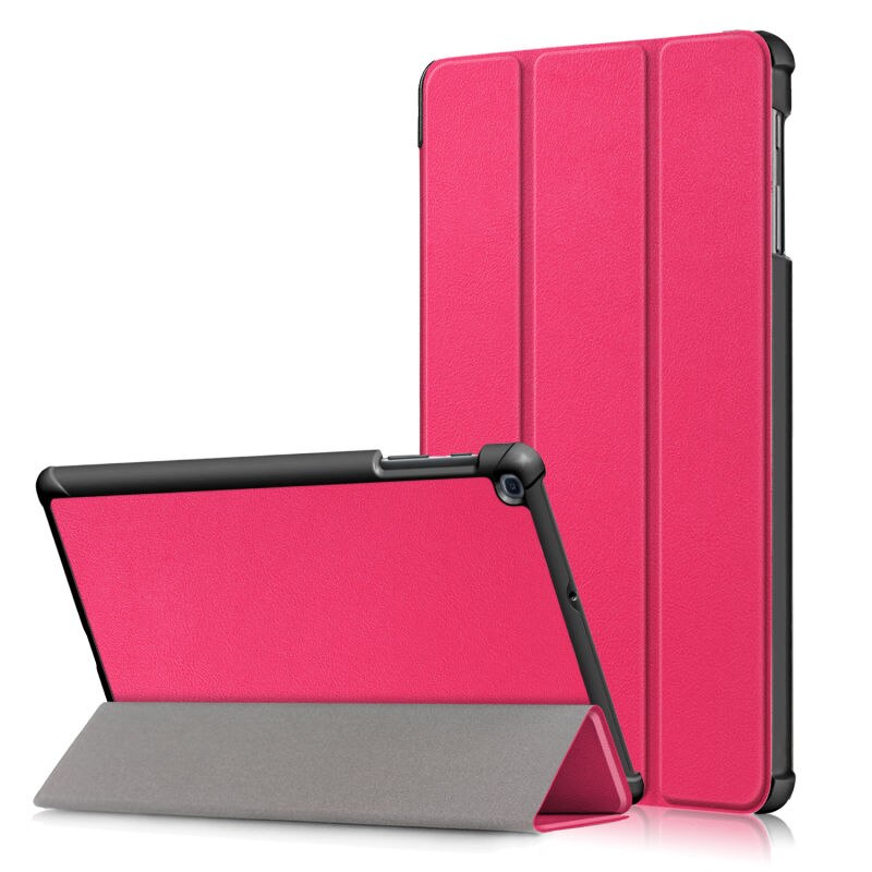 For Samsung Galaxy Tab A T510 T515 10.1" Magnetic Case Cover for Samsung Tab a SM-T510 SM-T515 protective case +: rose red