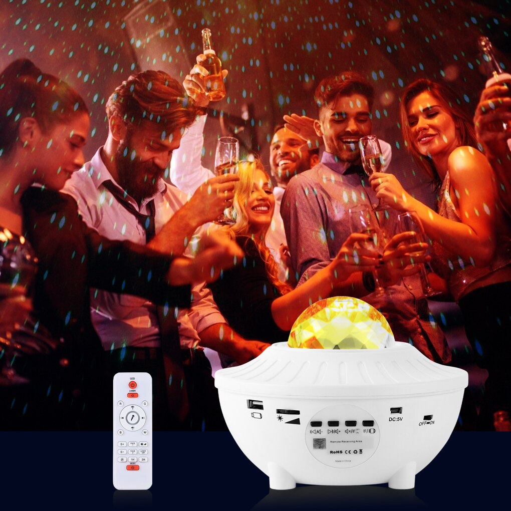 Kleurrijke Sterrenhemel Galaxy Projector Nachtlampje Kind Blueteeth Usb Muziekspeler Ster Nachtlampje Romantische Projectielamp