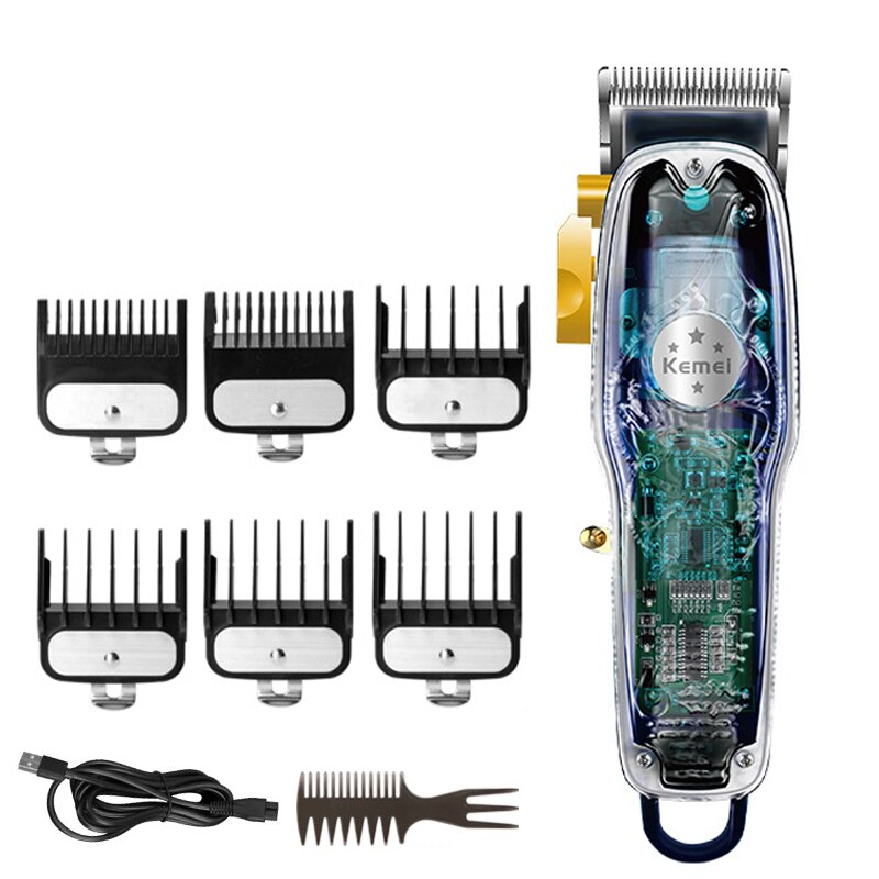 Máquina de corte de cabelo elétrico cortador de cabelo barbeiro para máquina de corte de cabelo masculino cortador de cabelo clippers para homens barbeador 3: KM2706