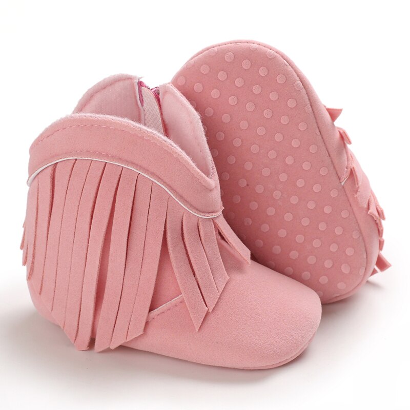 Men And Women Baby Winter Style Thermal Trainers 0-18Months Neonatal Indoor Walking Shoes Bed Shoes Tassels Soft Sole