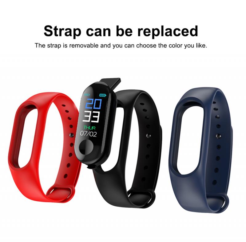M3 reloj inteligente para los hombres y las mujeres Monitor de presión arterial inteligente pulseras portátil pulsera/Correa inteligente rastreador de Fitness para Android
