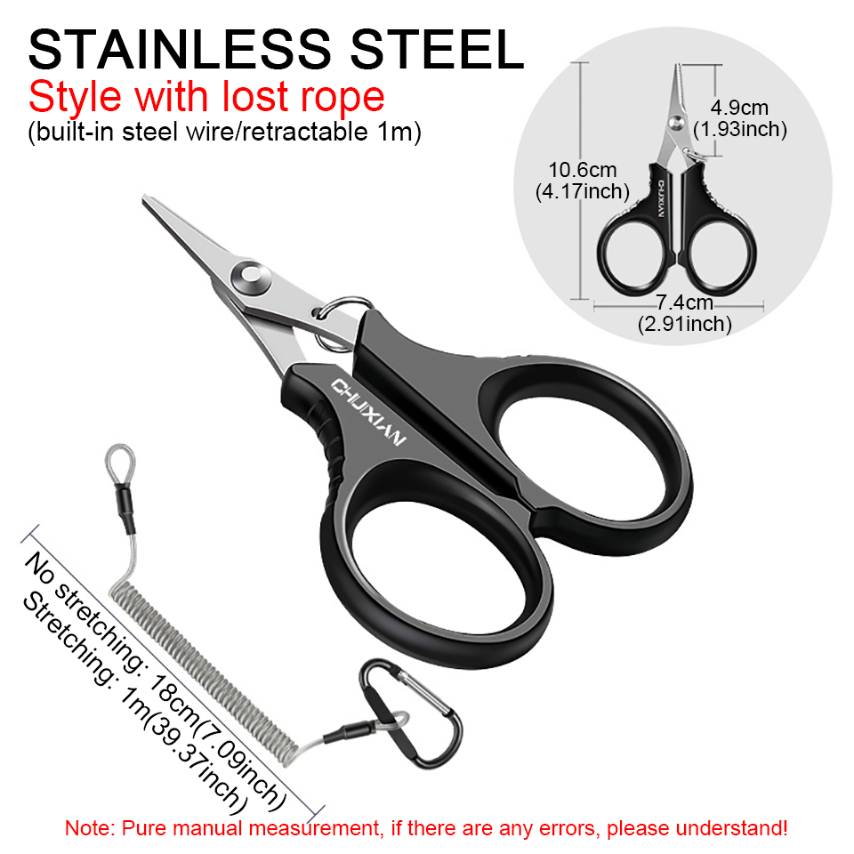 1 st liten fiskesax linskärare skärande fiskebeten fisketång sax med förlorat rep fiskeredskap: Brun