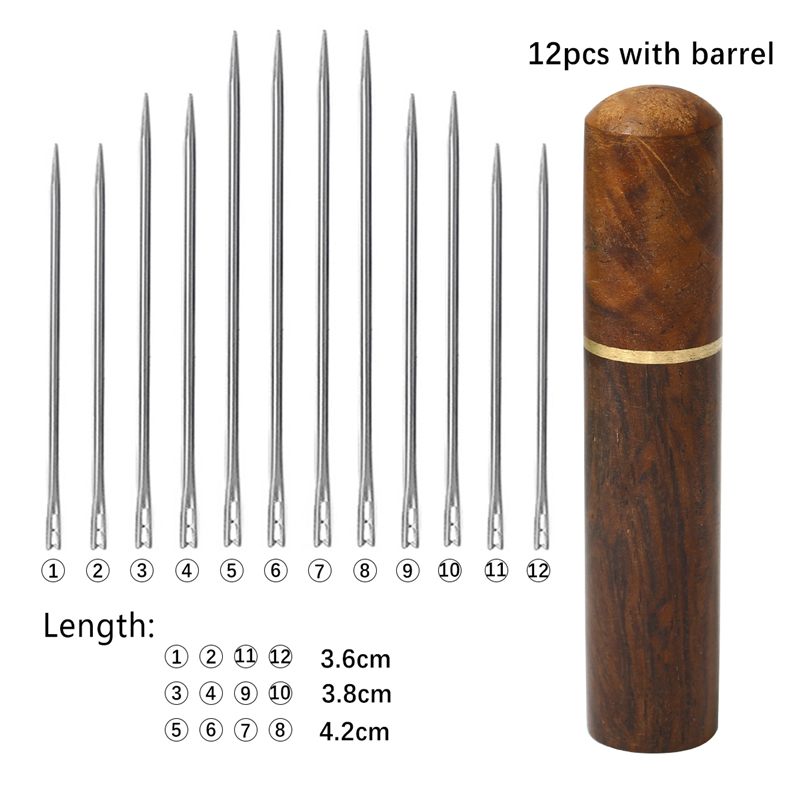 12Pcs Big Hole Blind Needle Elderly Needle-side Hole Hand Household Stainless Steel Beading Needless Threading Apparel Sewing: 07