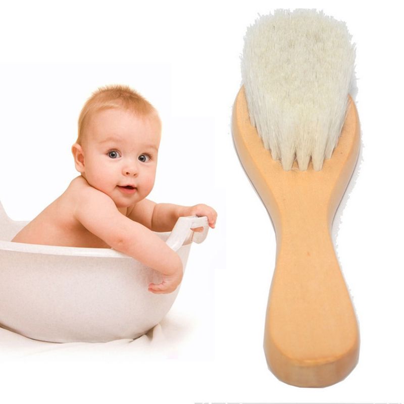 2 Pcs/set Baby Care Natural Wool Wooden Brush Comb Kids Hairbrush Newborn Infant Comb Head Massager