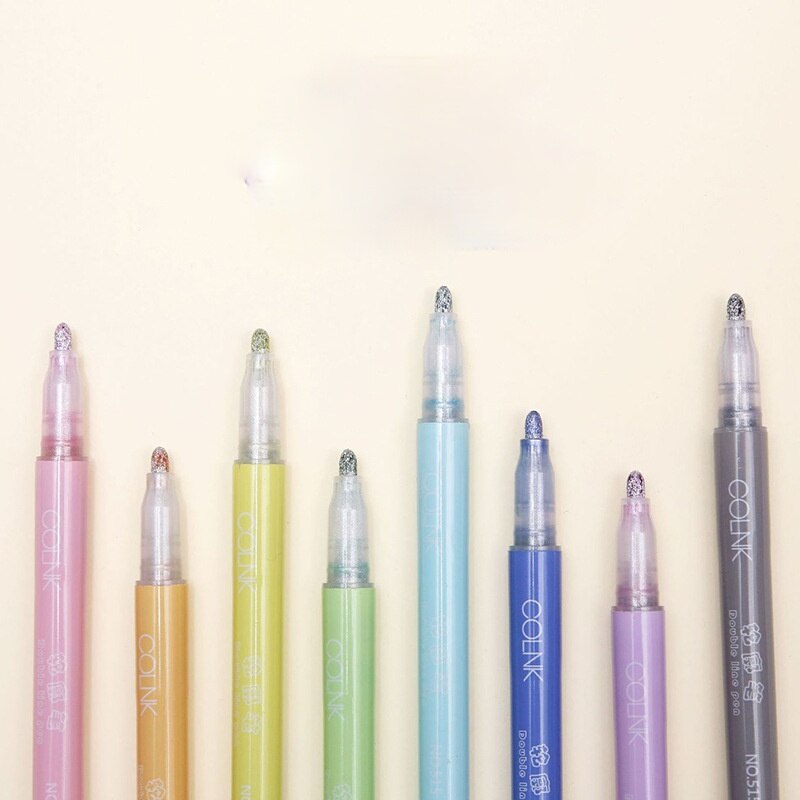 Stylo surligneur coloré pour dessin et écriture, marqueur Fluorescent à Double ligne