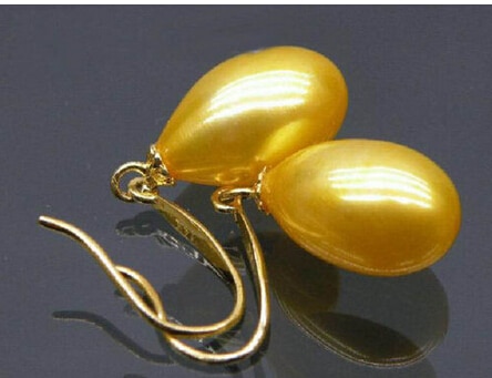 Orecchino di perle naturali del cavalla del sud giallo AAA 9*11mm&gt; orecchini da donna eleganti da nobiltà