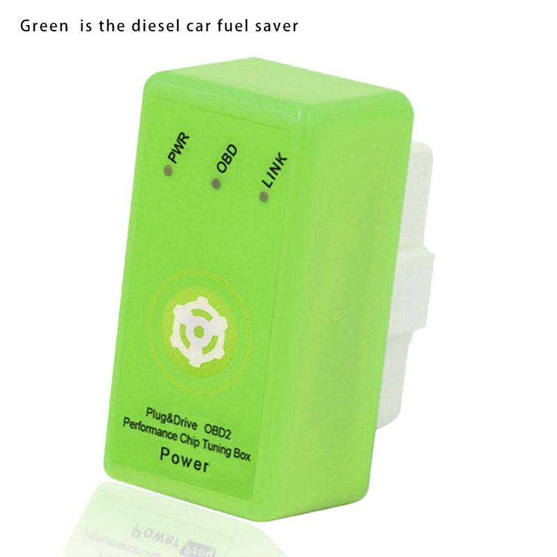 Brændstoføkonomiser plug and drive superobd 2 ydeevne chip tuning box til benzinbiler: Grøn