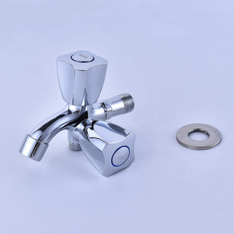 Zinc Alloy Chrome Double Faucet Wall Mount Washing Machine Mop Faucet Multi-Function Outdoor Balcony Water Tap Laundry Bibcock