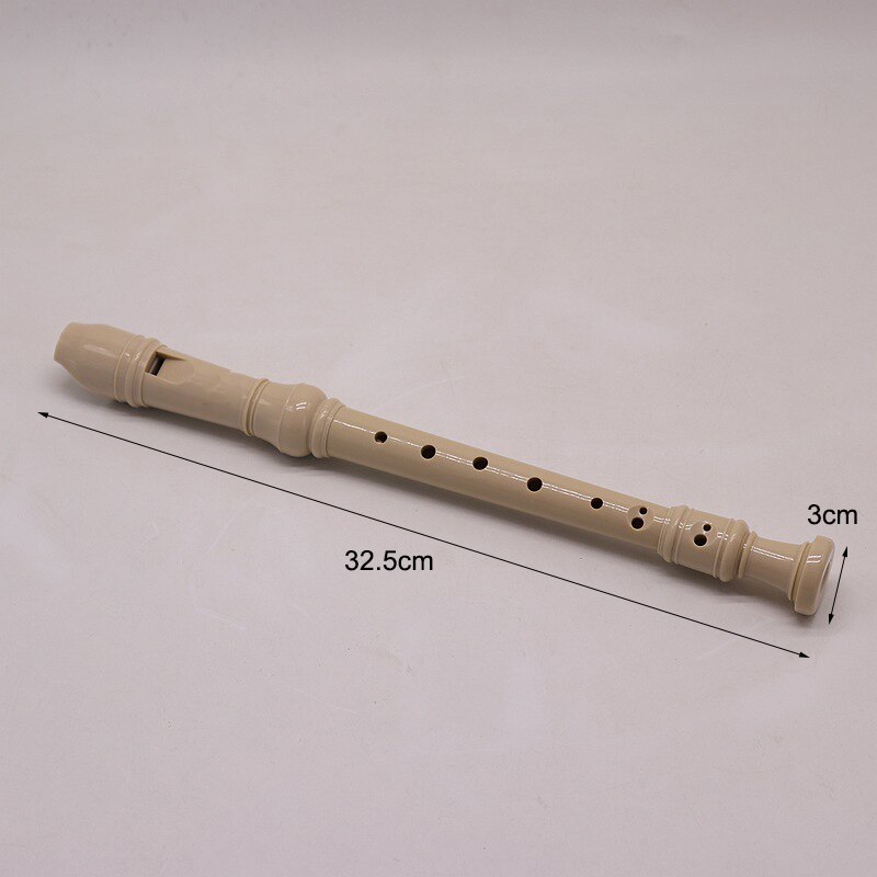 6 Holes ABS resin Flute Recorder German Soprano/Descant Long Flutes Baroque Fingering Clarinet Beginner Flute Detachable White