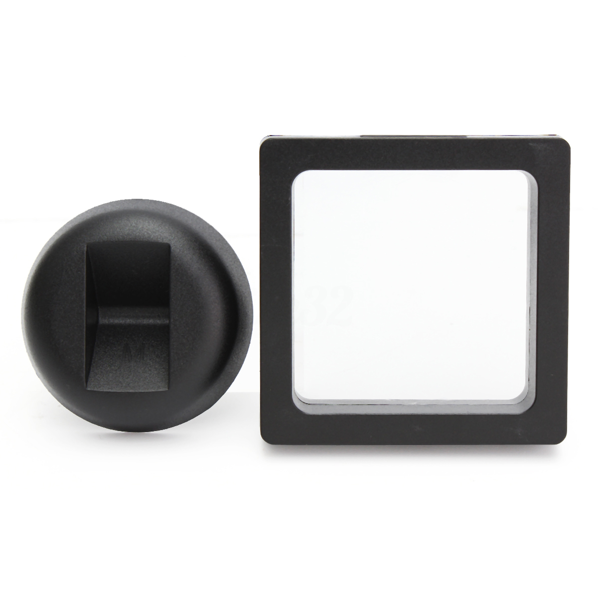 Vierkante 3D Albums Drijvende Frame Holder Coin Box Sieraden Display Show Case, 9X9cm (Met Voet)