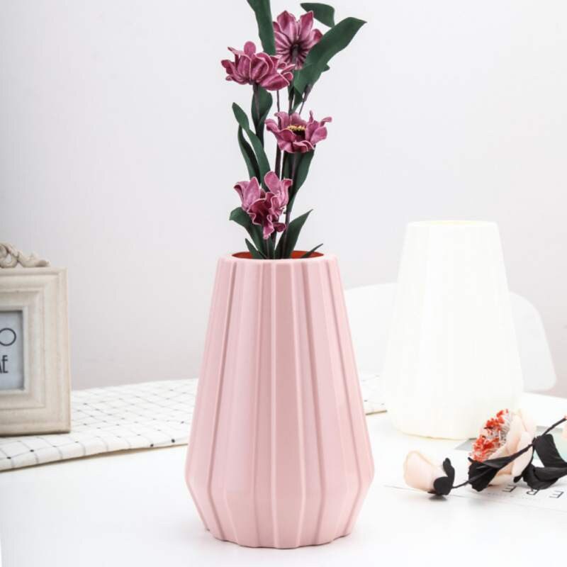 Plastic Vase Flower Arrangement Container Vase Imitation Glaze Jardiniere Flower Device Vase Desktop Decoration/
