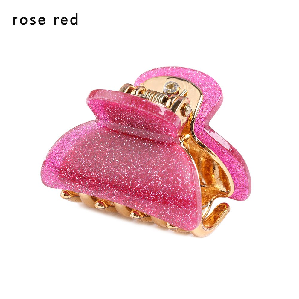 Horquillas de mariposa de acrílico negro brillante para el pelo, pinzas para el pelo, herramientas de estilismo de salón de peluquería, 1 ud.: Rose Red