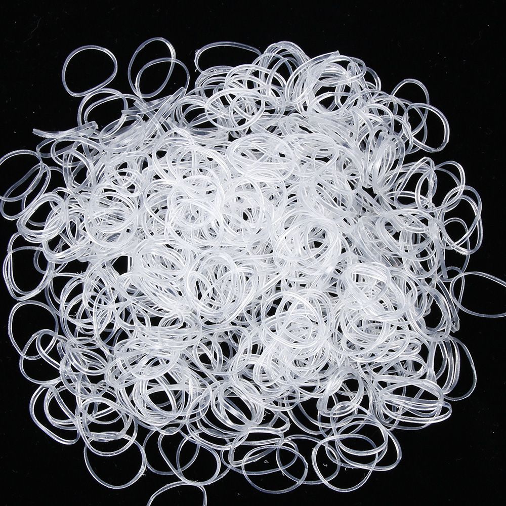 600 stk klar gennemsigtig hestehaleholder elastisk gummibånd hårbånd reb ringe elastisk gummi nyttig unisex hovedbeklædning