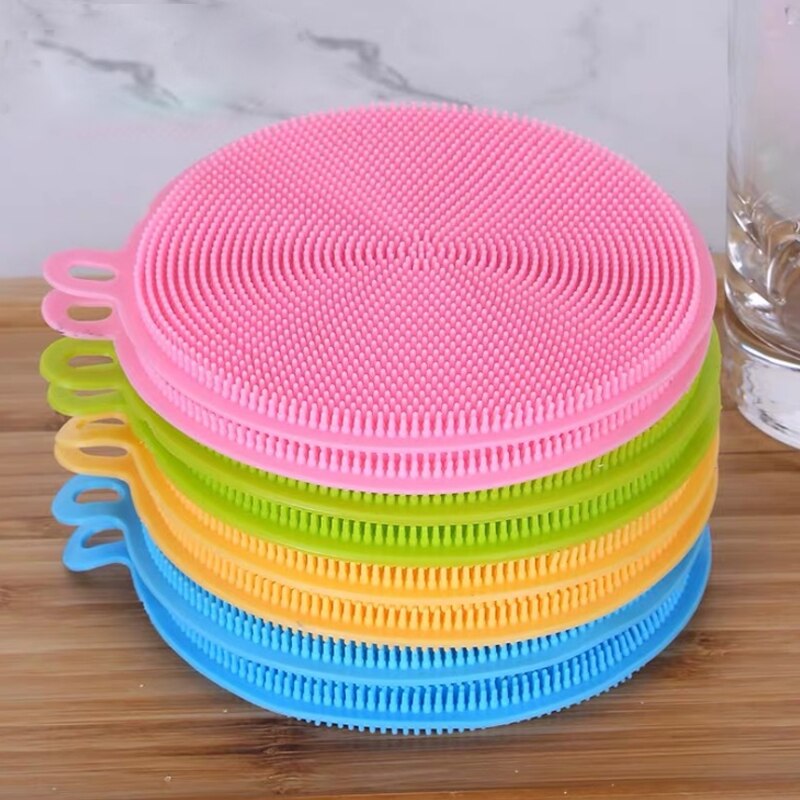 Multifunctional Silicone Brush Kitchen Dishwashing Sourcing Pad Decontamination Pot and Bowl Cleaning Brush Anti Table Mat