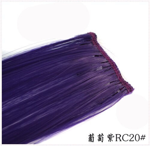 LIHUI-extensiones de cabello sintético para mujer, mechones de pelo largo y liso, con Clip, para resaltar, Color arcoíris, Color rosa: RC20