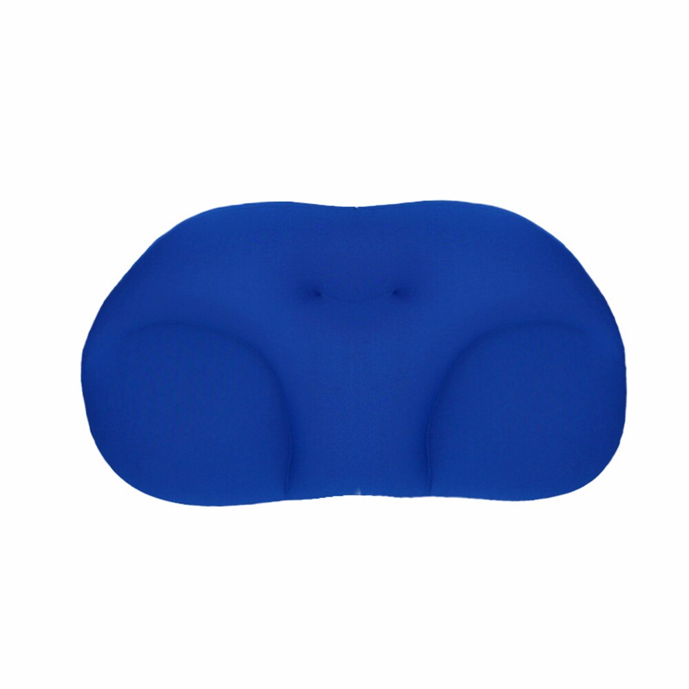 Creatieve 3D Ergonomisch Nekkussen Wasbare Polyester Kussensloop Cover Reizen Kussens Micro Airballs Vulling Kussen: Royal blue