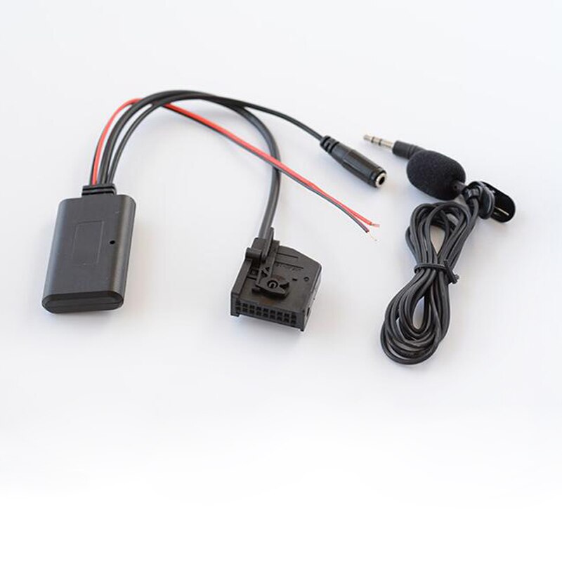 Biurlink bil bluetooth musik modtager aux adapter opkald mikrofon håndfri kabel til mercedes benz comand 2.0 aps  w203 w209 w211