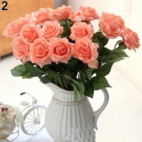 10 stk kunstig latex rosenblomster bryllupsfest kontorbord buket boligindretning festival håndværk indretning ægte touch blomster