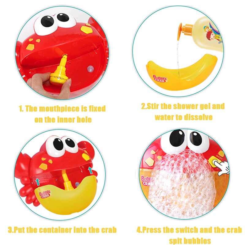 Bath toy bubble machine crab music frog bath soap automatic bubble machine plastic duck waterwheel bath toy children baby bath t