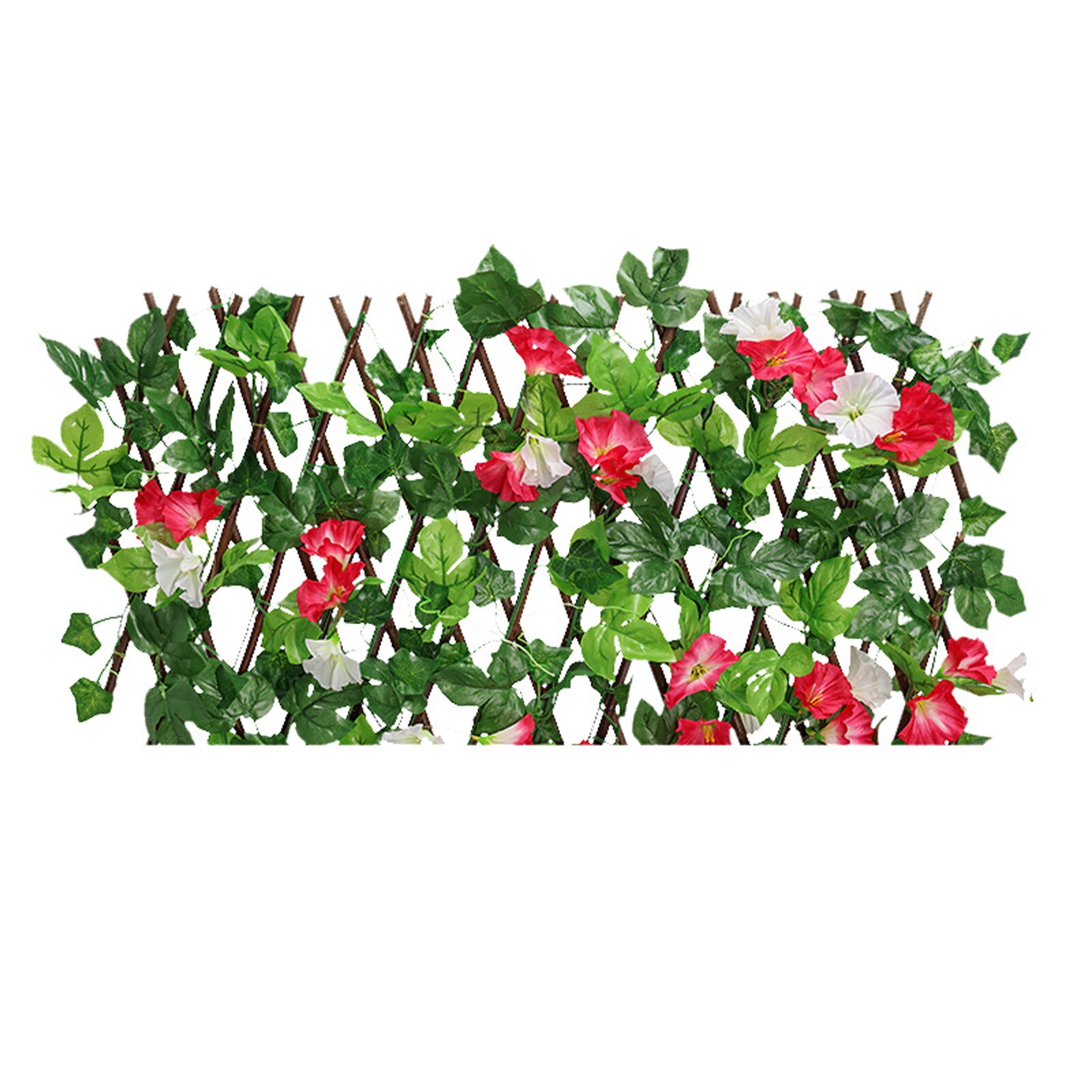 Retractable Artificial Garden Trellis Fence Expandable Faux Ivy Privacy Fence Wood Vines Climbing Frame Gardening Plant Decor